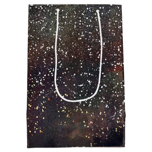 Sparkly Waterverf Earthy Rustic Modern Glam Party Medium Cadeauzakje (Achterkant)