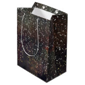 Sparkly Waterverf Earthy Rustic Modern Glam Party Medium Cadeauzakje (Achterkant Gekanteld)
