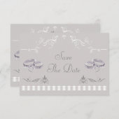 Sparkly Weddenbands & Hearts sparen de Datum Save The Date (Voorkant / Achterkant)