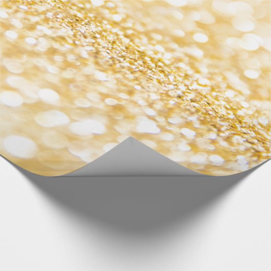 Sparkly White en Gold Glitter Cadeaupapier (Hoek)