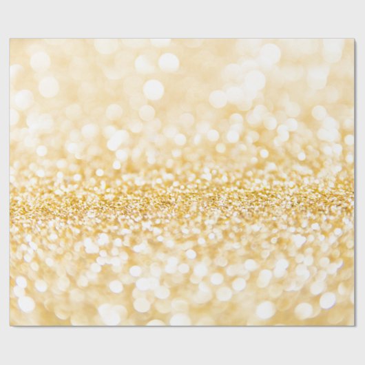 Sparkly White en Gold Glitter Cadeaupapier (Vlak)