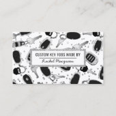 Sparkly White Silver Glitter Key Fob Crafter Busin Visitekaartje (Voorkant)