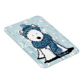 Sparkly Winter Westie Flexi Magnet Magneet (Rechterzijde)