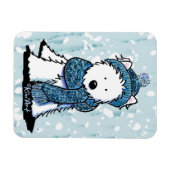 Sparkly Winter Westie Flexi Magnet Magneet (Horizontaal)