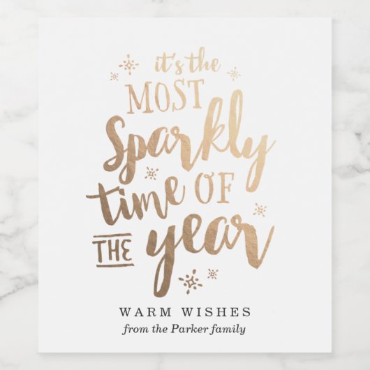 Sparkly Winter Wijn Etiket (Enkel label)