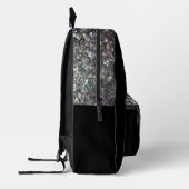 Sparkly zilver mozaïek Olifant Monogram op zwart Bedrukte Rugzak (Links)