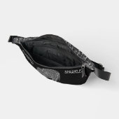 Sparkly zilver Olifant Custom naam zwart Heuptasje (Open)