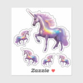 Sparkly Zilveren Eenhoorn Regenboog Glitter Set va Sticker (Vel)