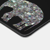 Sparkly zilveren mozaïek glitter Olifant aangepast Bureaumat (Hoek)