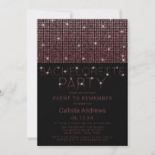Sparkly Zwart Roze Glitter Sequins Bachelorette Kaart (Voorkant)