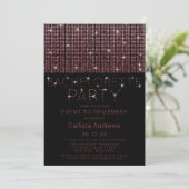 Sparkly Zwart Roze Glitter Sequins Bachelorette Kaart (Staand voorkant)