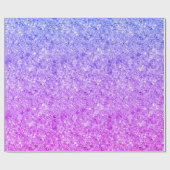 Sparks blauw en roze glitter cadeaupapier (Vlak)