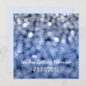 Sparks - Blue Wedding Invitation Kaart (Voorkant / Achterkant)
