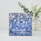 Sparks - Blue Wedding Invitation Kaart (Staand voorkant)