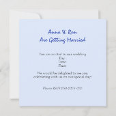 Sparks - Blue Wedding Invitation Kaart (Achterkant)