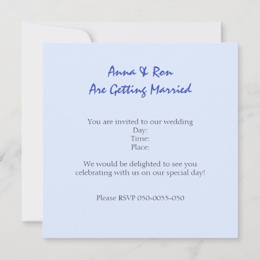 Sparks - Blue Wedding Invitation Kaart (Achterkant)