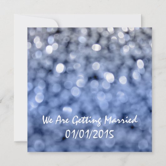 Sparks - Blue Wedding Invitation Kaart (Voorkant)