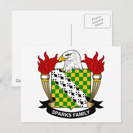 Sparks Family Crest Briefkaart (Voorkant / Achterkant)