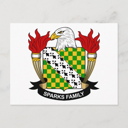 Sparks Family Crest Briefkaart (Voorkant)