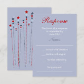 Sparks Fly Fourth of Juli Wedding Response Card RSVP Kaartje (Voorkant / Achterkant)
