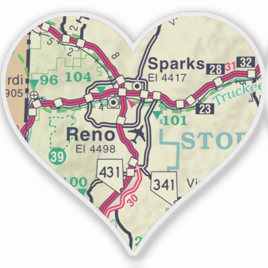 Sparks NV en Reno Map Sticker (Voorkant)