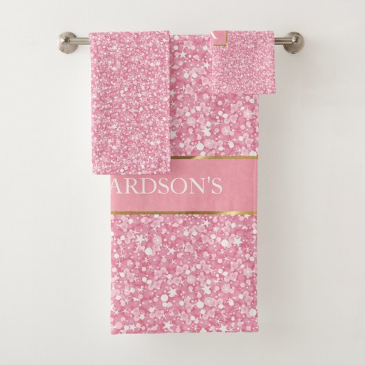 Sparks wit en roze glitter bad handdoek (Insitu)