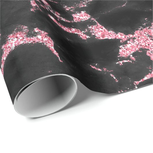 Sparks wit en roze glitter cadeaupapier (Rol Hoek)