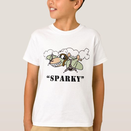 "Sparky" Cartoon P-38 Exclusive Design T-shirt (Voorkant)