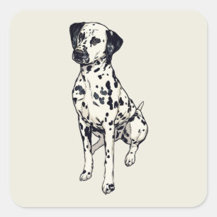Sparky Dalmatische Pop Art Halftone Stripheld Vierkante Sticker