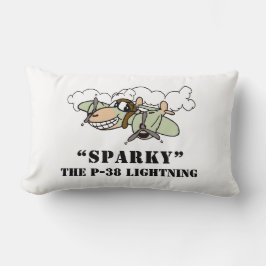 Sparky de Cartoon P-38 Lightning Kussen
