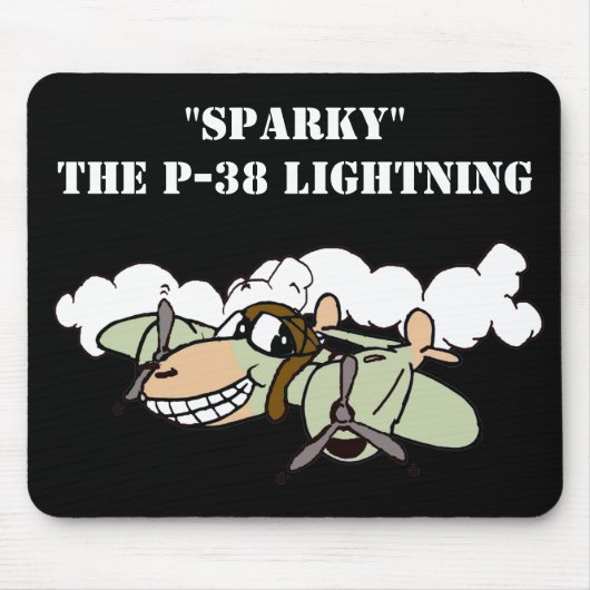 "Sparky" de P-38 bliksem Cartoon Muismat (Voorkant)