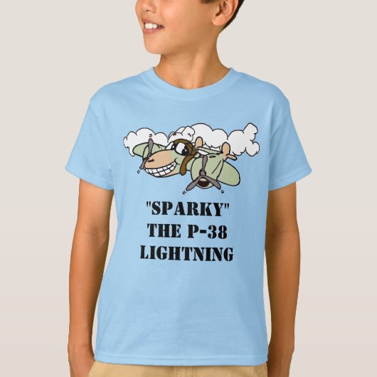 Sparky, de P-38 Lightning Cartoon T-Shirt (Voorkant)