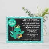 Sparky Dragon Baby Shower Uitnodigingen Jongens #1 (Staand voorkant)