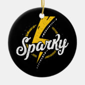 Sparky Electricia Funny Lineman Dad Retro Keramisch Ornament (Voorkant)