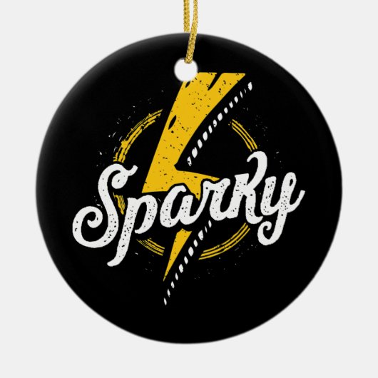 Sparky Electricia Funny Lineman Dad Retro Keramisch Ornament (Voorkant)