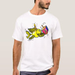 Sparky Hanuka Fish - Comic Cure Draft T-shirt<br><div class="desc">"Hanukkah Fish" is een prachtige stripverhalen. Sparky yellow fish houdt een droidel vast en draagt een kaars-achtige kroon aan:) Het is een perfect geschenk voor een perfecte Hanukkah. Dit prachtige cadeau wordt geleverd in een reeks overeenkomende cadeaus, zoals: wenskaarten, postkaarten, Amerikaanse postzegels, T-shirts, thea-/koffiehandschoenen, magneten, stickers, tassen, Petten, pronnen en...</div>