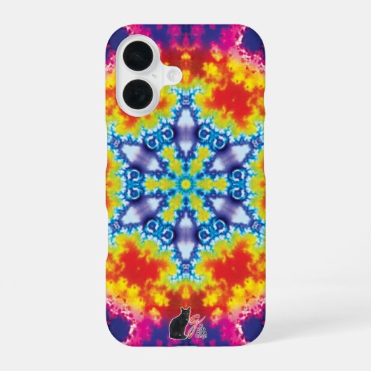 Sparky Kaleidoscoop iPhone 16 Hoesje (Achterkant)