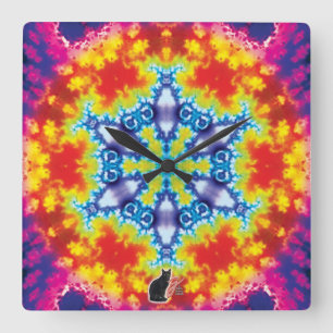Sparky Kaleidoscoop Vierkante Klok