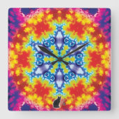 Sparky Kaleidoscope Vierkante Klok (Voorkant)