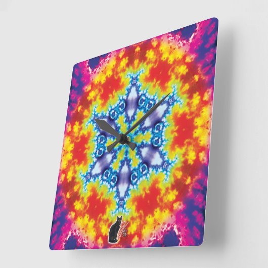 Sparky Kaleidoscope Vierkante Klok (Hoek)