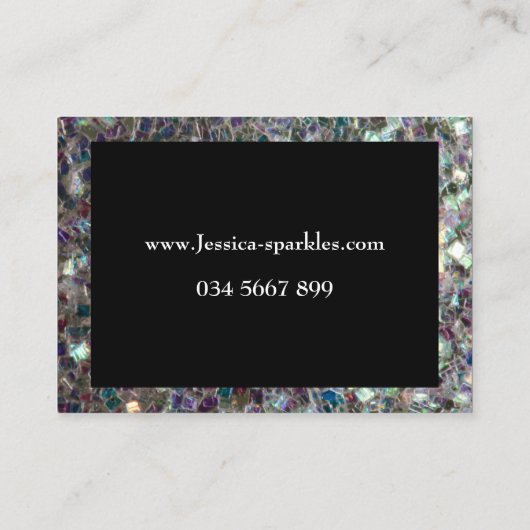 Sparkyl Colorful Silver Mosaic lijst Black Visitekaartje (Achterkant)