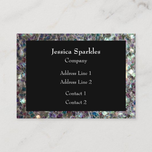 Sparkyl Colorful Silver Mosaic lijst Black Visitekaartje (Voorkant)