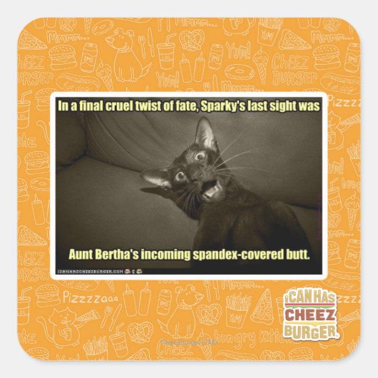 Sparky's laatste gezicht vierkante sticker (Voorkant)