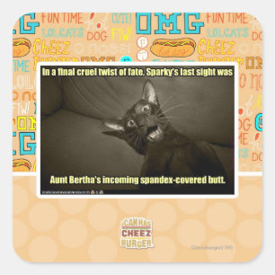 Sparky's laatste gezicht vierkante sticker