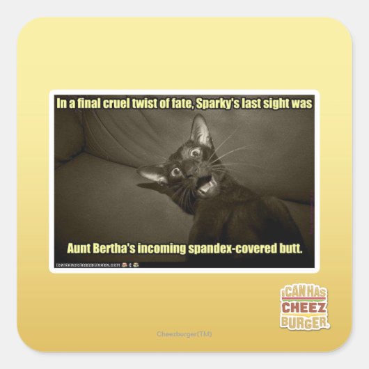 Sparky's laatste gezicht vierkante sticker