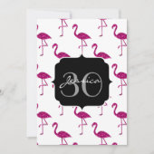 Sparly flamingo Pink patroon Monogram uitnodiging (Voorkant)