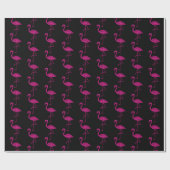 Sparly flamingo Roze glitterpatroon zwart Cadeaupapier (Vlak)