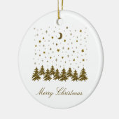 Sparly Gold kerstboom, maan, sterren Keramisch Ornament (Links)