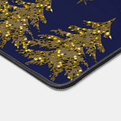 Sparly Gold kerstboom, maan, sterren op blauw Bureaumat (Hoek)