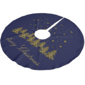 Sparly Gold kerstboom, maan, sterren op blauw Kerstboom Rok (Gekanteld)